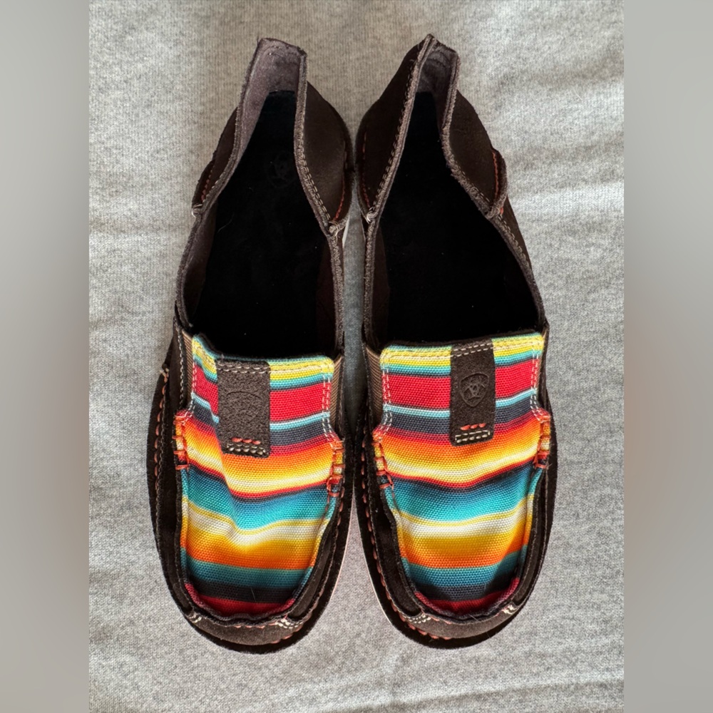 Ariat Serape Cruiser Slip On Loafers Womens 8.5 Brown Suede Western Casual